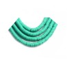 Rondelle Heishi 6x1mm pâte polymère turquoise vert x46cm