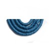 Rondelle Heishi 6x1mm pâte polymère Bleu canard x46cm