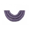 Rondelle Heishi 6x1mm pâte polymère violet x46cm