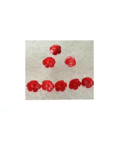 Fleur corail 10mm rouge x1
