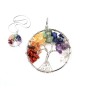 Arbre de vie 7 chakras perles gemmes et chaine inox 316 X 1