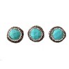 Palet howlite strass noir blanc 17mm turquoise x1
