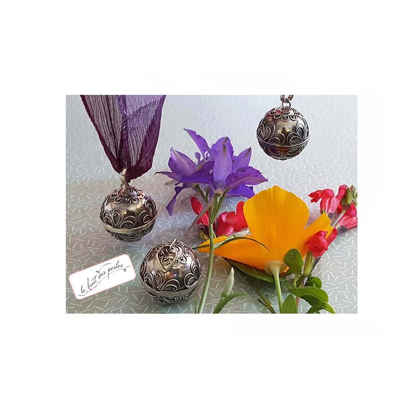 Bola de grossesse AZHA 22mm en Argent Sterling 925 avec son cordon réglable