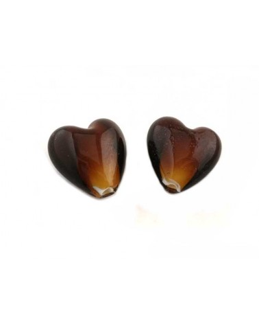 Coeur verre 23-27mm marron x1