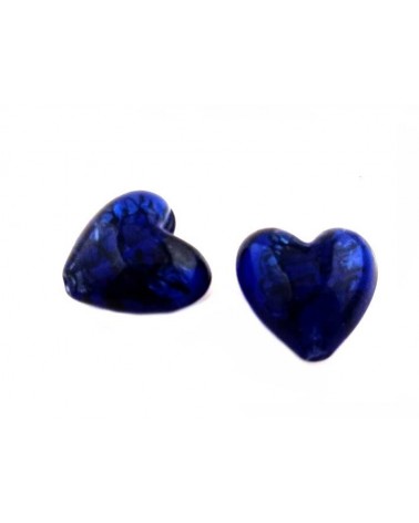 Coeur verre 23-27mm bleu x1