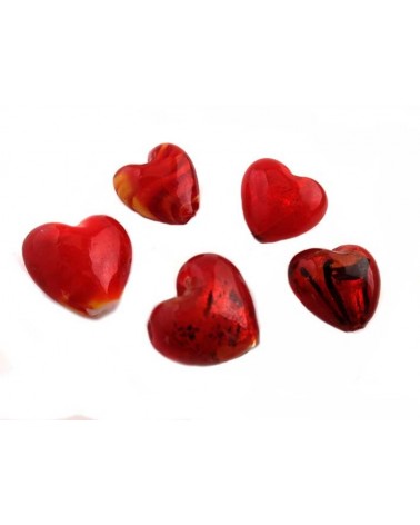 Coeur verre 23-27mm rouge x1