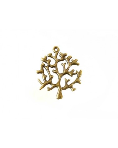 Pendentif branche décor gorgone 43x39mm bronze x1