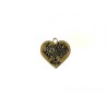 Breloque coeur arbre de vie 23mm bronze x1