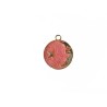 Pendentif 23mm constellations émail rose x1