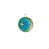 Pendentif 23mm constellations émail bleu x1