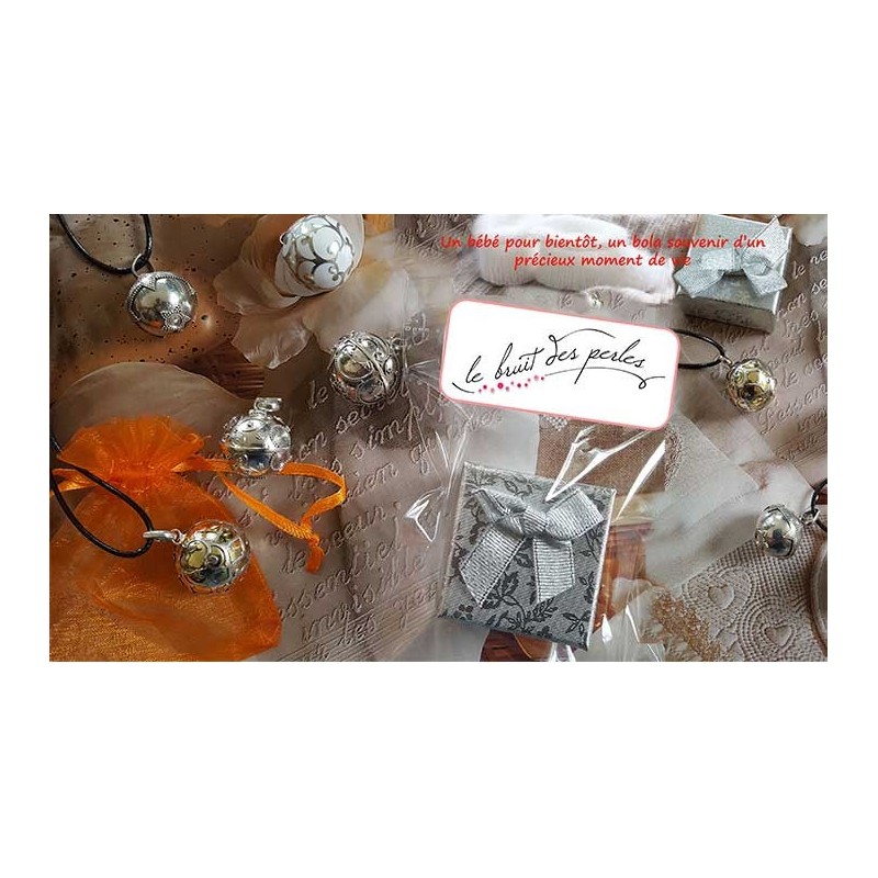 Bola de Grossesse  ALCYONE  22mm en Argent Sterling 925 avec son cordon réglable