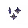 Perle verre Star Beads 11x11mm op Sapphire gold splah x1