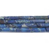 Tube en jaspe et régalite synthétique14x4mm Bleu x 6