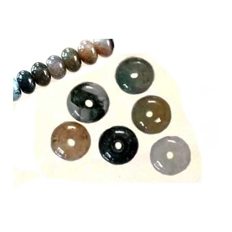 Rondelles Agate indienne 6x4mm multicolore X 15