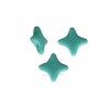 Perle verre Star Beads 11x11mm green turquoise x1