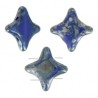 Perle verre Star Beads 11x11mm op sapphire silver picasso x1