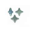 Perle verre Star Beads 11x11mm green turquoise met mat x1
