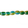 Perles en verre 9x6mm turquoise jaune X15