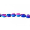Perles en verre 9x6mm bleu rose X15