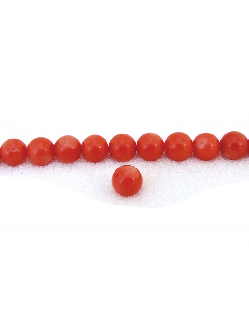 perles en corail lisse 8mm orange