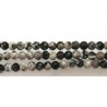 Agate de feu 4mm facettées noir et beige  X 20