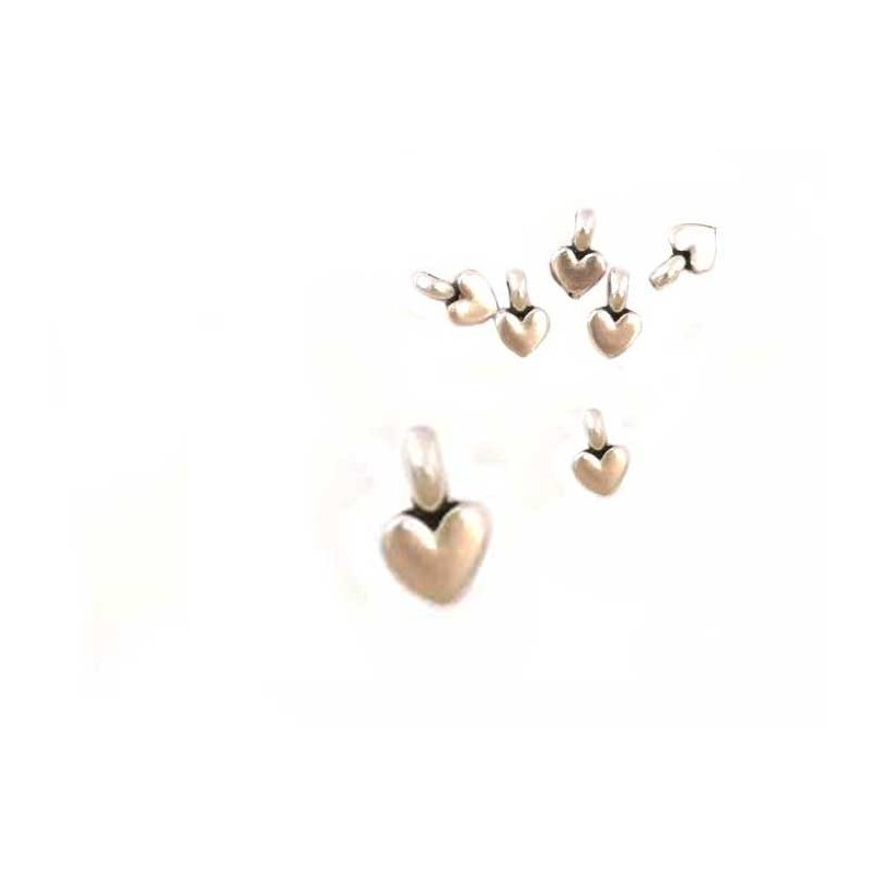 Breloque mini coeur 7x4mm argenté x1