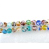 Perles en verre MILLEFIORI 10 x5 mm couleurs mélangées par 10