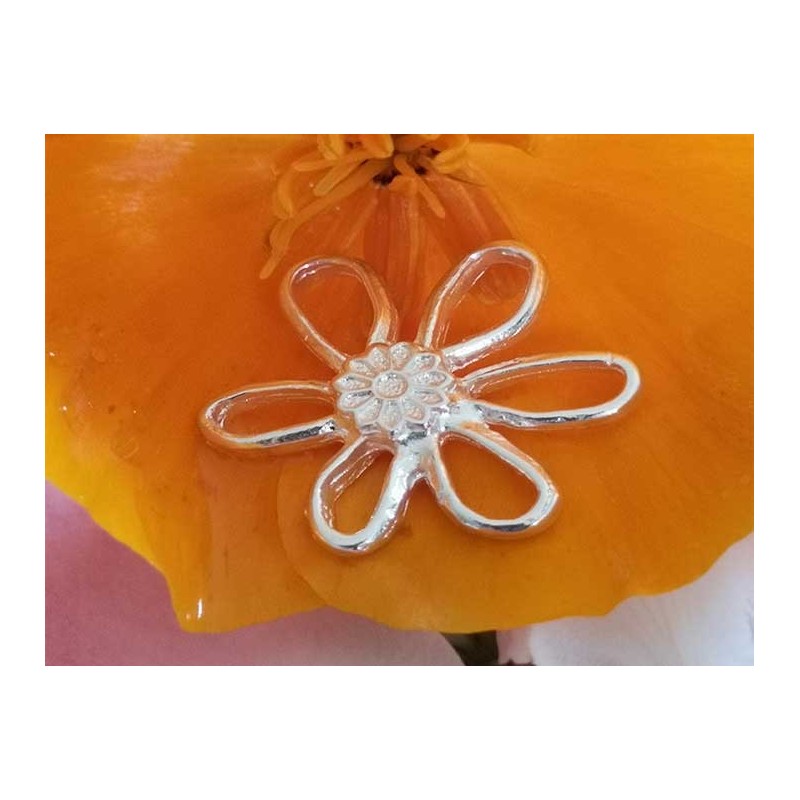 Intercalaire marguerite 20mm argenté x1