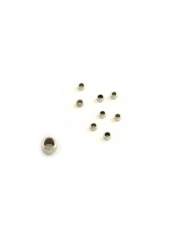 Perles à écraser 2mm trou 1mm inox X 20