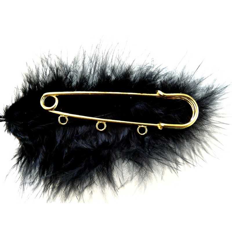 Epingle BROCHE à personnaliser  77mm 5 anneaux ARGENT x1