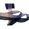 Ruban pure soie 20mm beige/violet/bleu X 0,50M