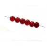 Celine Wojcik-Ensemble de 6 perles artisanales 8MM rouge