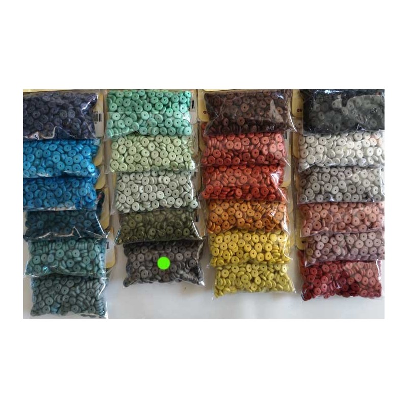 Rondelles heishi céramique 6.5x2.3mm gris foncé x25