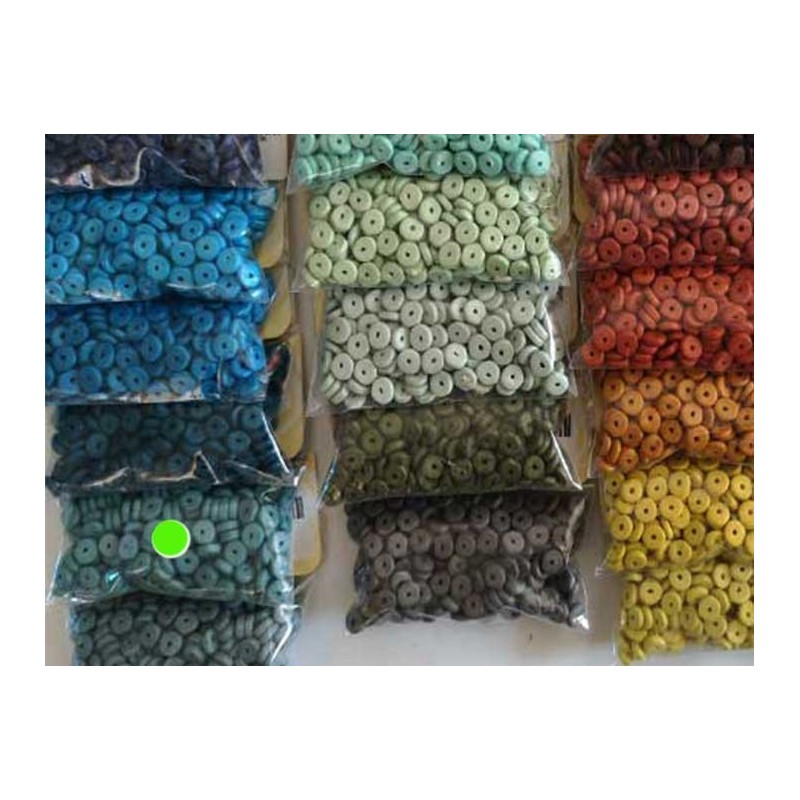 Rondelles céramique 6.5x2.3mm bleu délavé x25