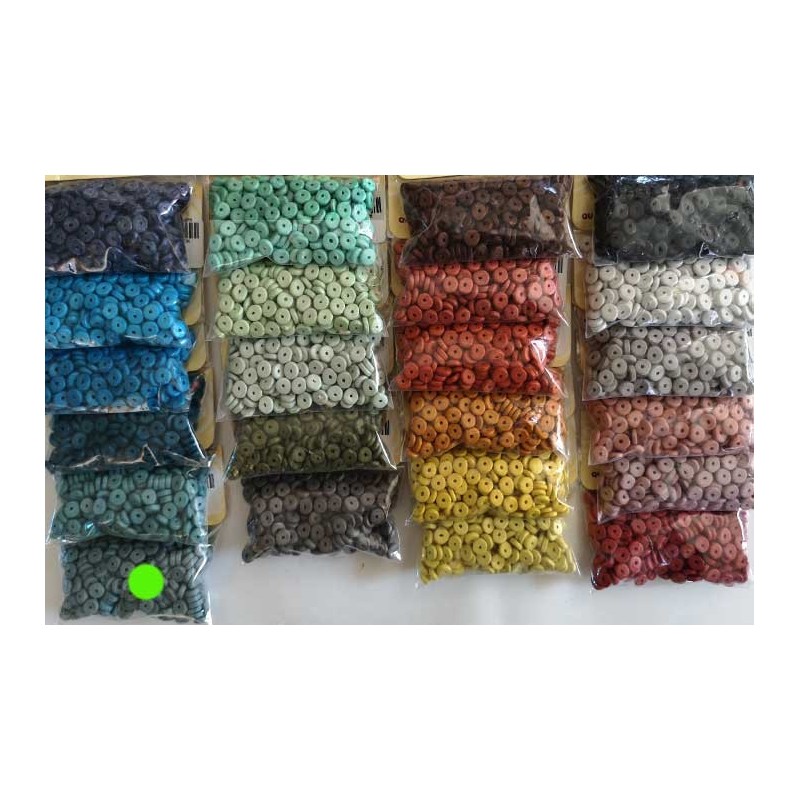 Rondelles céramique 6.5x2.3mm pierre bleue x25