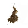 Pendentif estampe paon 68mm bronze x1