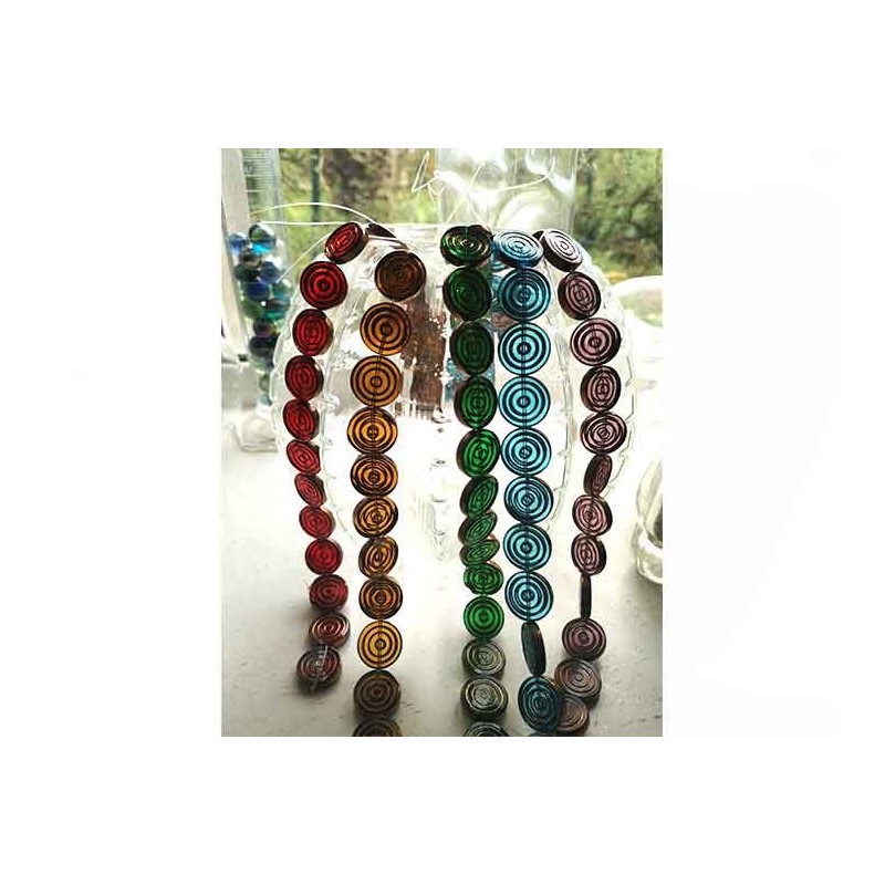 Palet vitrail spirale 18mm rouge x10