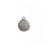 Breloque ronde décor sapin de noel 14x12mm acier inox x1
