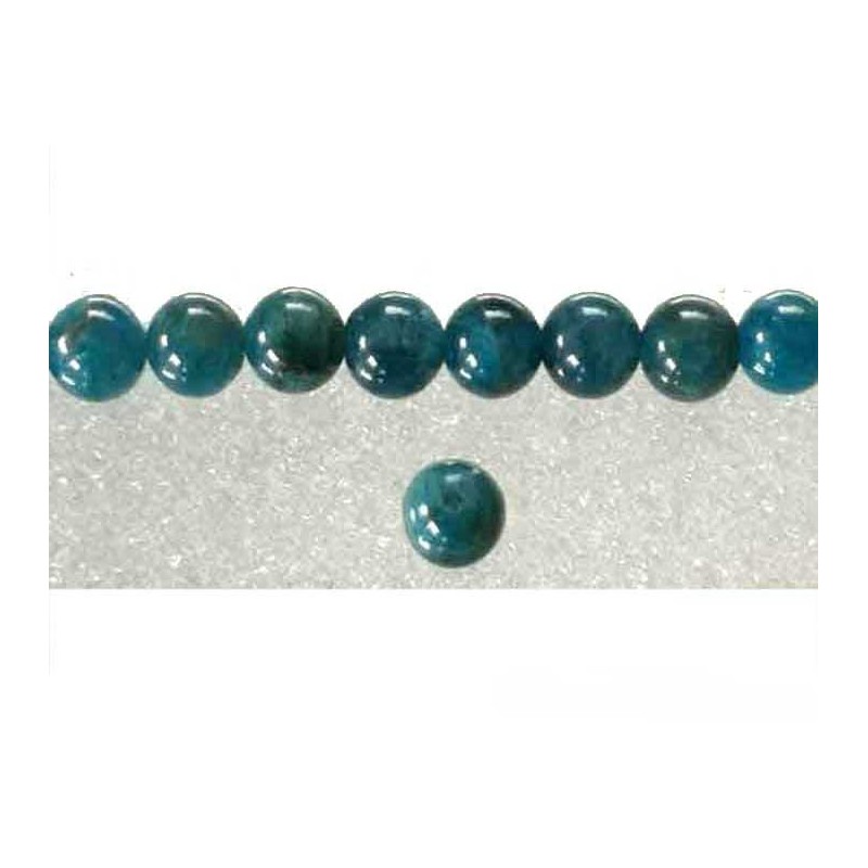 Perles en Apatite 6mm-Bleu x15