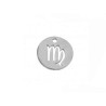 Breloque sequin signe du zodiaque vierge 12mm inox X1