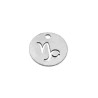 Sequin signe du zodiaque capricorne 12mm inox X1