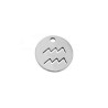 Sequin signe du zodiaque verseau 12mm inox X1