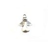 Breloque angelot 18x15mm argenté vieilli