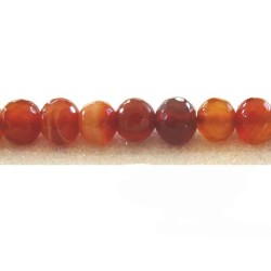 Agate facettée 8mm rouge-Mandchourie