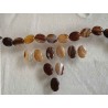Agate ovale lisse 15x20mm marron beige ocre par 5