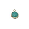 Pendentif jade larme sertie 17x13mm teinté émeraude x1