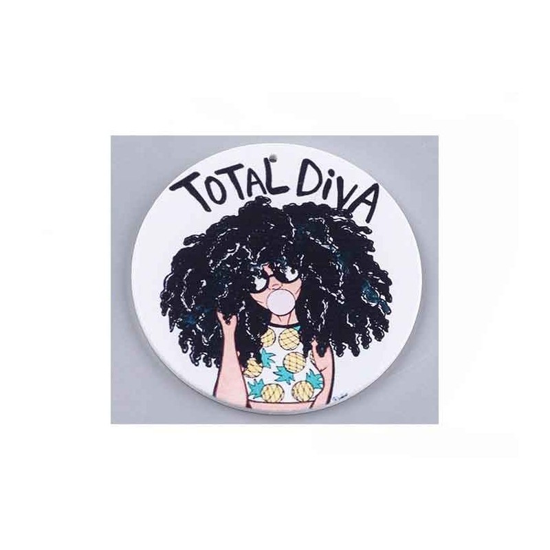 Pendentif bois imprimé 60mm diva x1