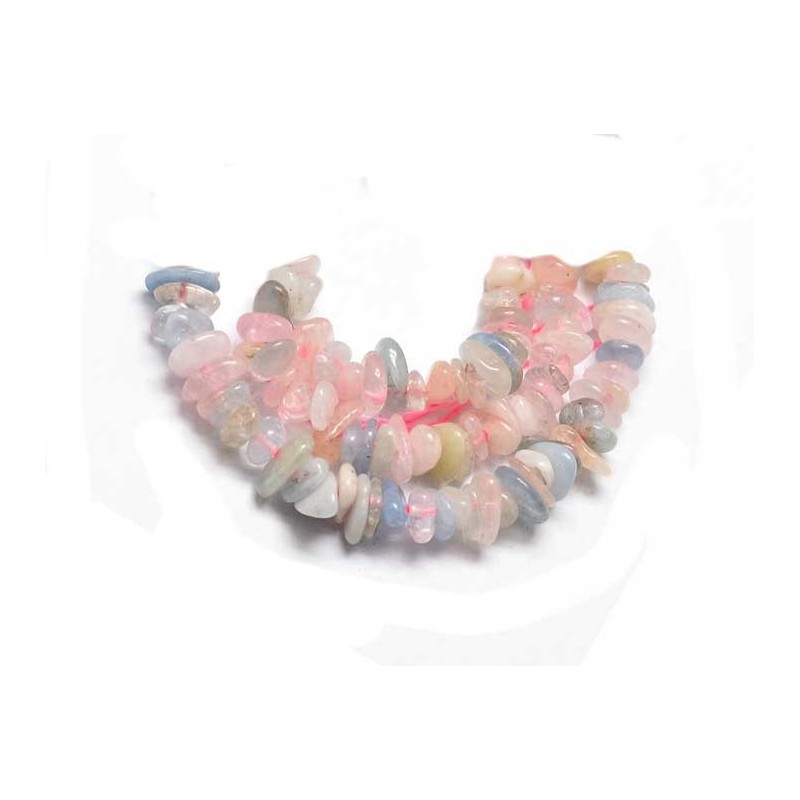 Morganite béryl pépites 4-12mm mélange x 10cm