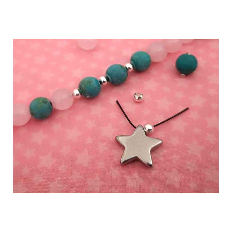 Etoile percée 12x12mm inox x1