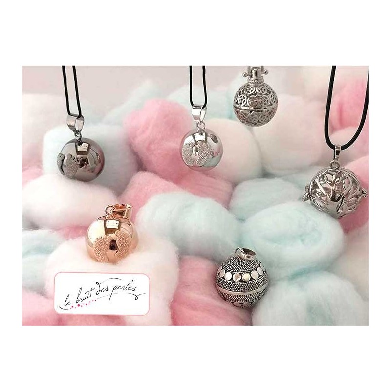 Bola de grossesse 20mm babyfeet black rhodium-cache-coeur